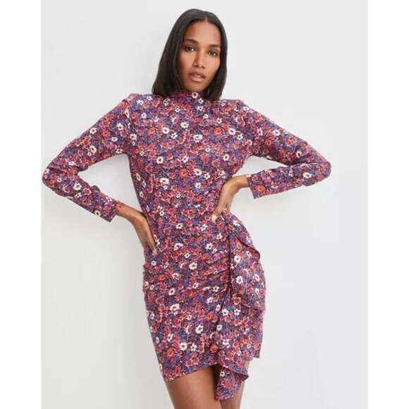 REG. $648 New! Veronica Beard‎ Louella Dress Berry Floral Designer Size 6 - Picture 1 of 12